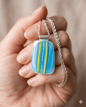 Sky Blue & Chartreuse Stripe