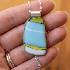 Sky & Sunshine Fused Glass Pendant