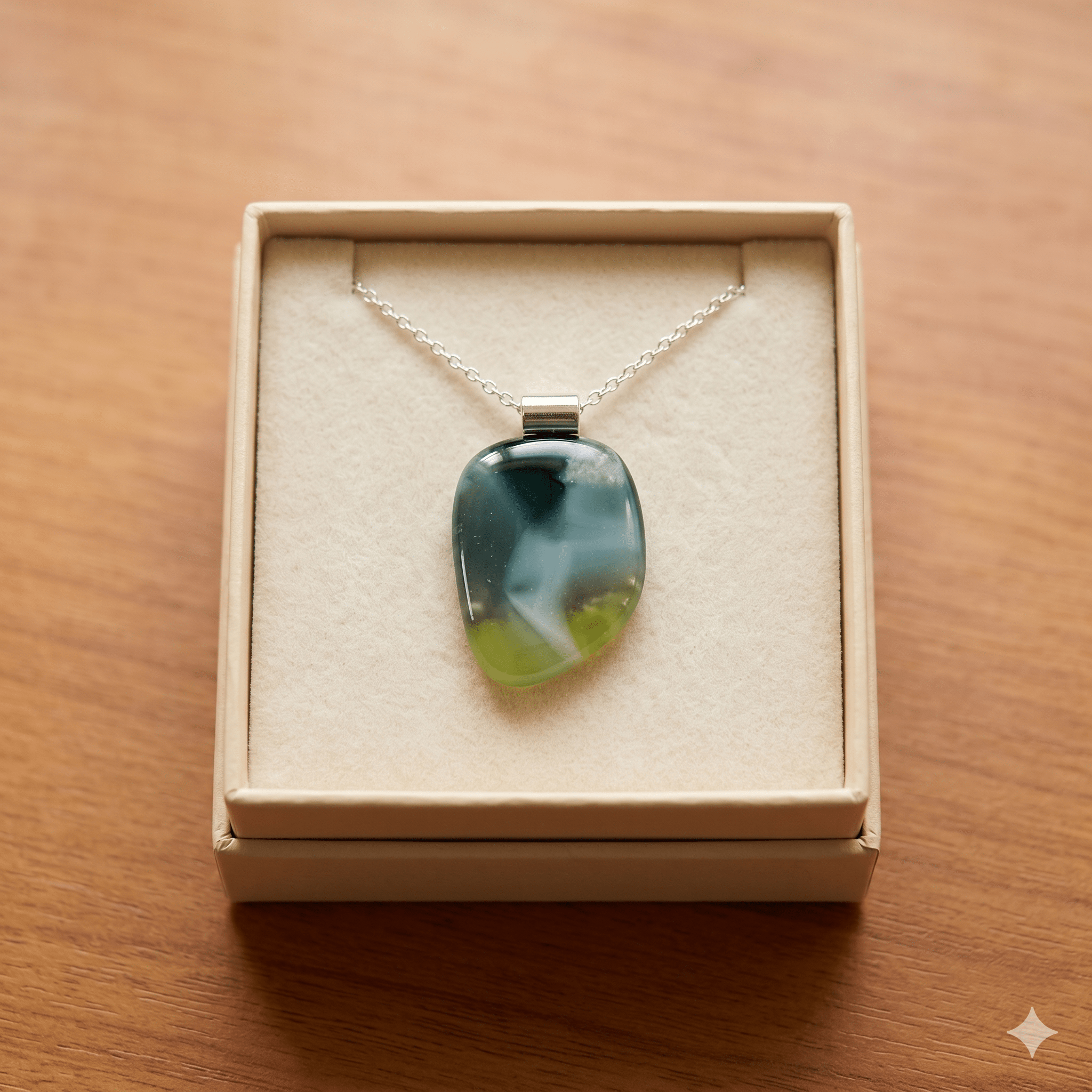 Storm & Moss Pebble - Stoney Lake Glassworks