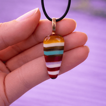 Strata — Handcrafted Fused Glass Pendant - Stoney Lake Glassworks