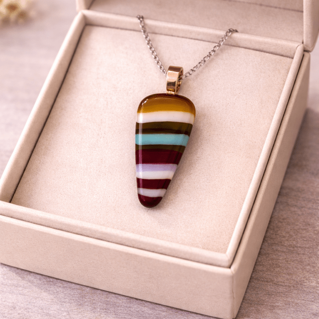 Strata — Handcrafted Fused Glass Pendant - Stoney Lake Glassworks