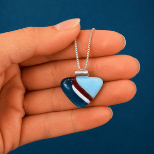Teal Heart Fused Glass Pendant