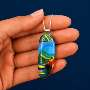 Tropical Swirl Fused Glass Pendant