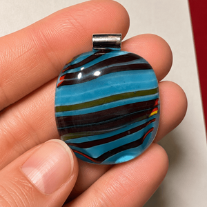 Turquoise Stripe Round