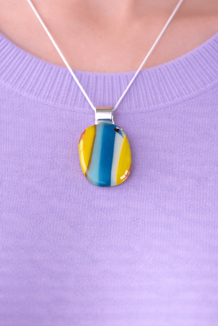 Wildfire — Handcrafted Fused Glass Pendant - Stoney Lake Glassworks