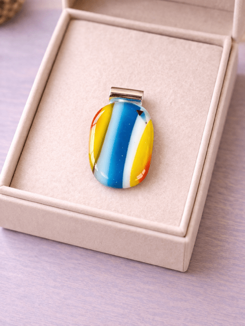 Wildfire — Handcrafted Fused Glass Pendant - Stoney Lake Glassworks